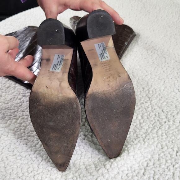 Schutz Maryana Block Boot Leather Dark Chocolate size 8.5B - Picture 5 of 6